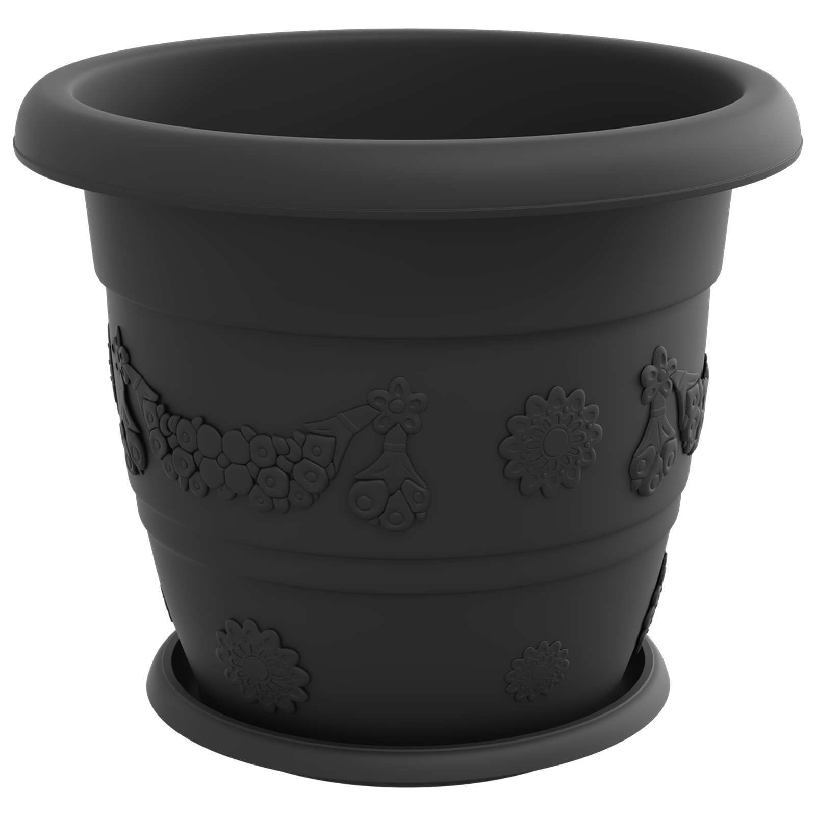 Plantepotter 6 pcs Svart Ø 26 x 21.5 cm Plast vidaXL