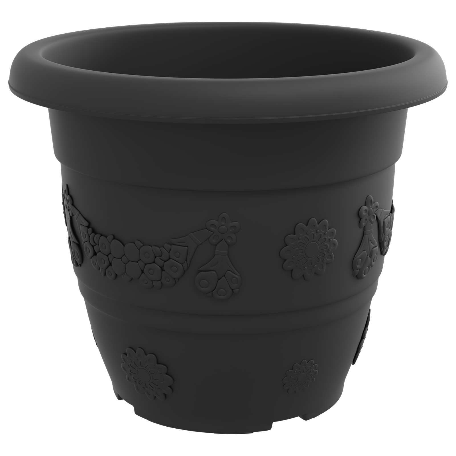 Plantepotter 6 pcs Svart Ø 26 x 21.5 cm Plast vidaXL