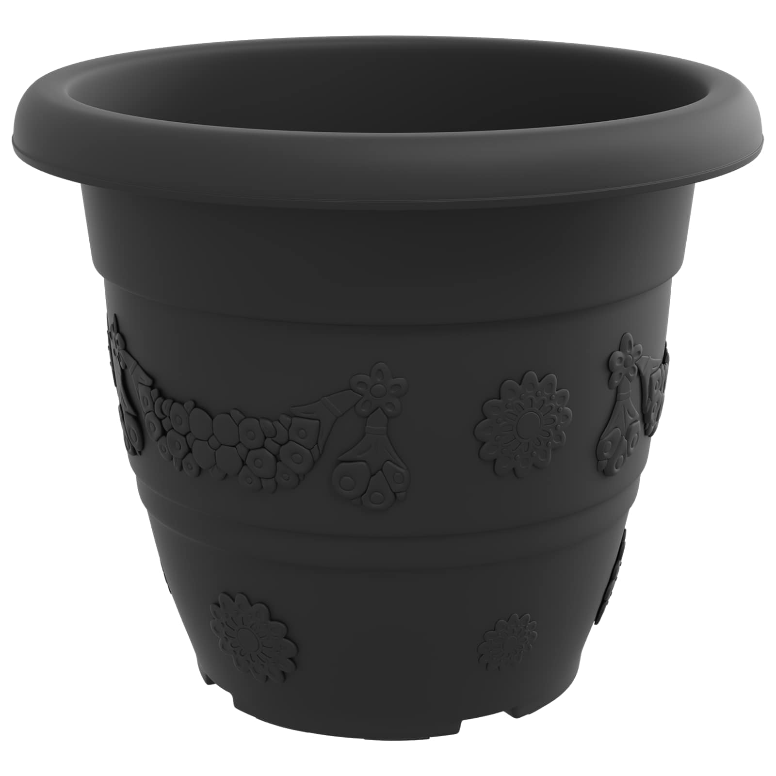 Plantepotter 6 pcs Svart Ø 26 x 21.5 cm Plast vidaXL