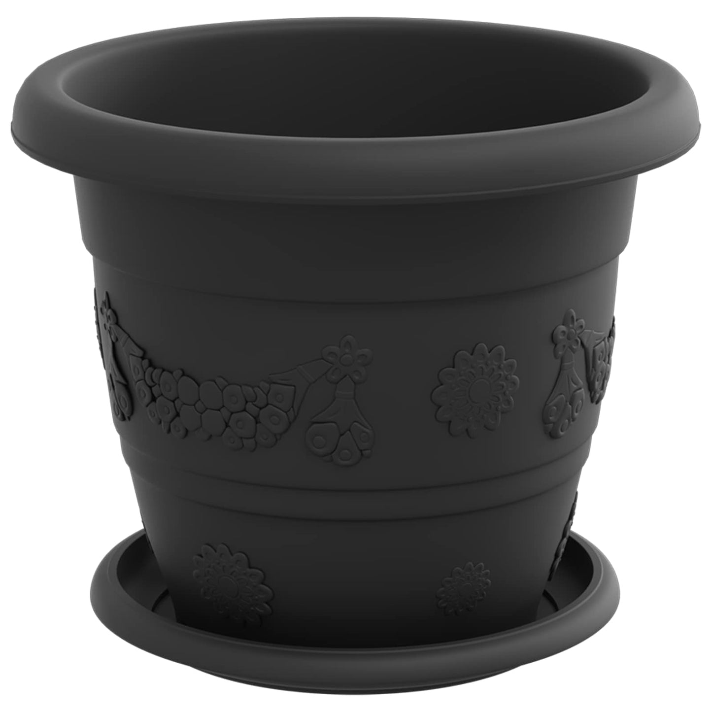 Plantepotter 24 pcs Svart Ø 22 x 18 cm Plast
