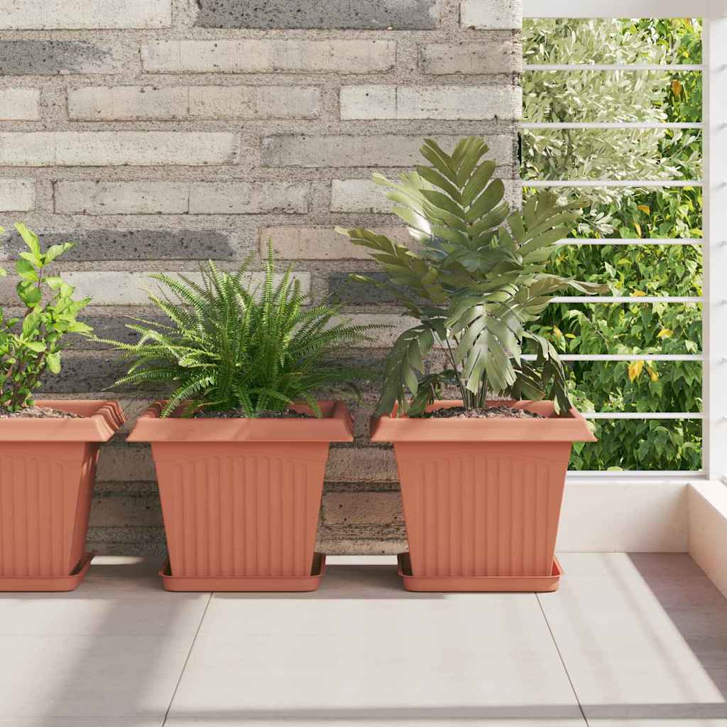 Plantepotter 6 pcs Klinker Rød 28,5 x 28,5 x 22 cm Plast