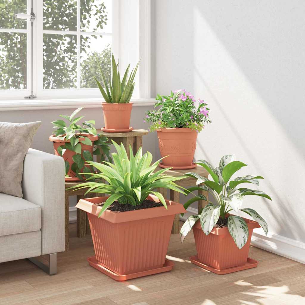 Plantepotter 6 pcs Klinker Rød 38 x 38 x 30 cm Plast