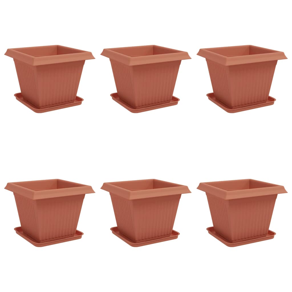 Plantepotter 6 pcs Klinker Rød 38 x 38 x 30 cm Plast