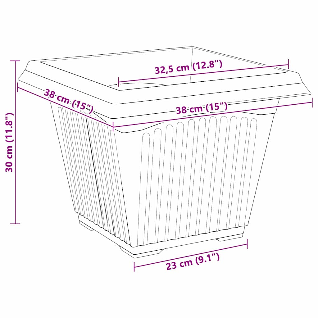 Plantepotter 6 pcs Klinker Rød 38 x 38 x 30 cm Plast