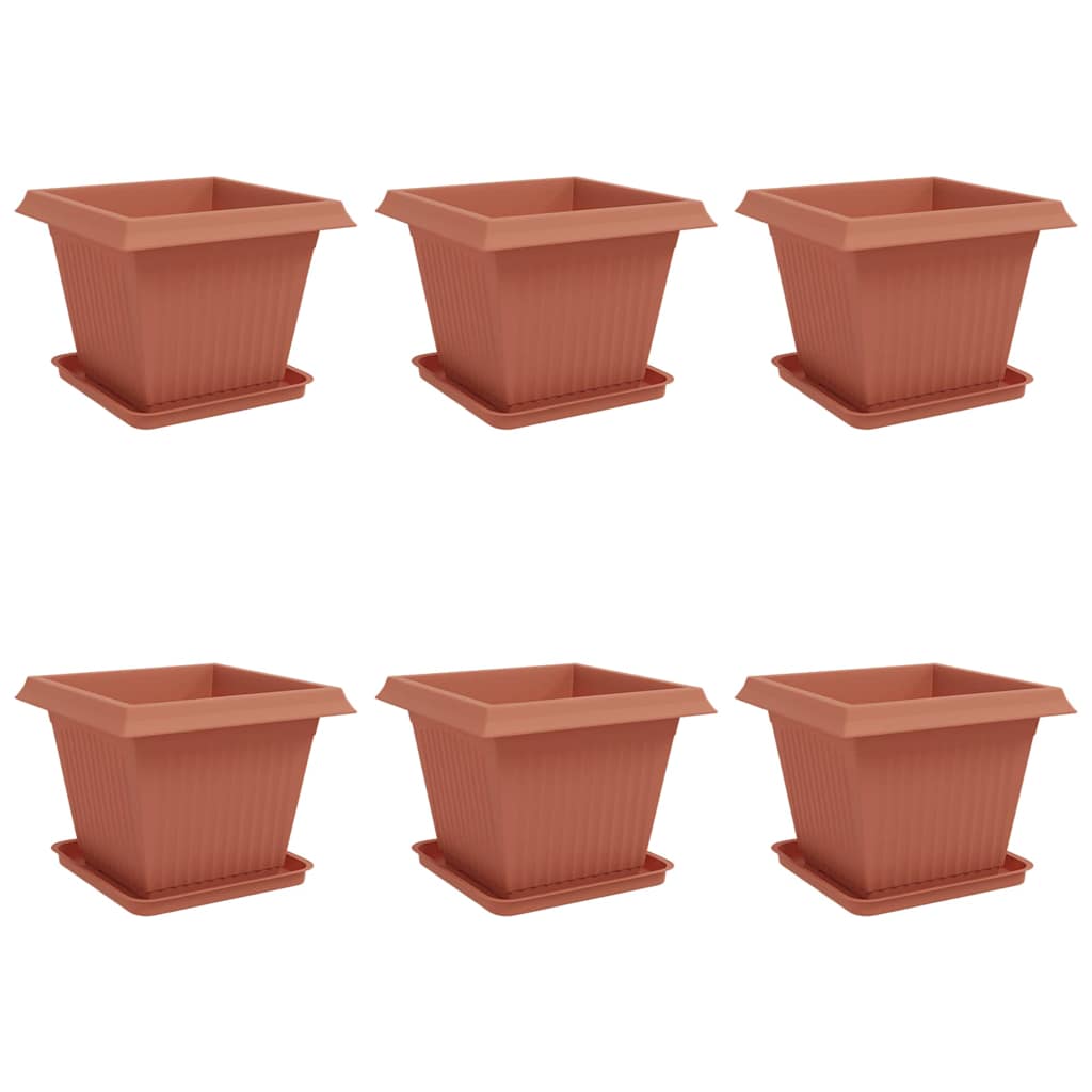 Plantepotter 6 pcs Klinker Rød 43 x 43 x 33,5 cm Plast