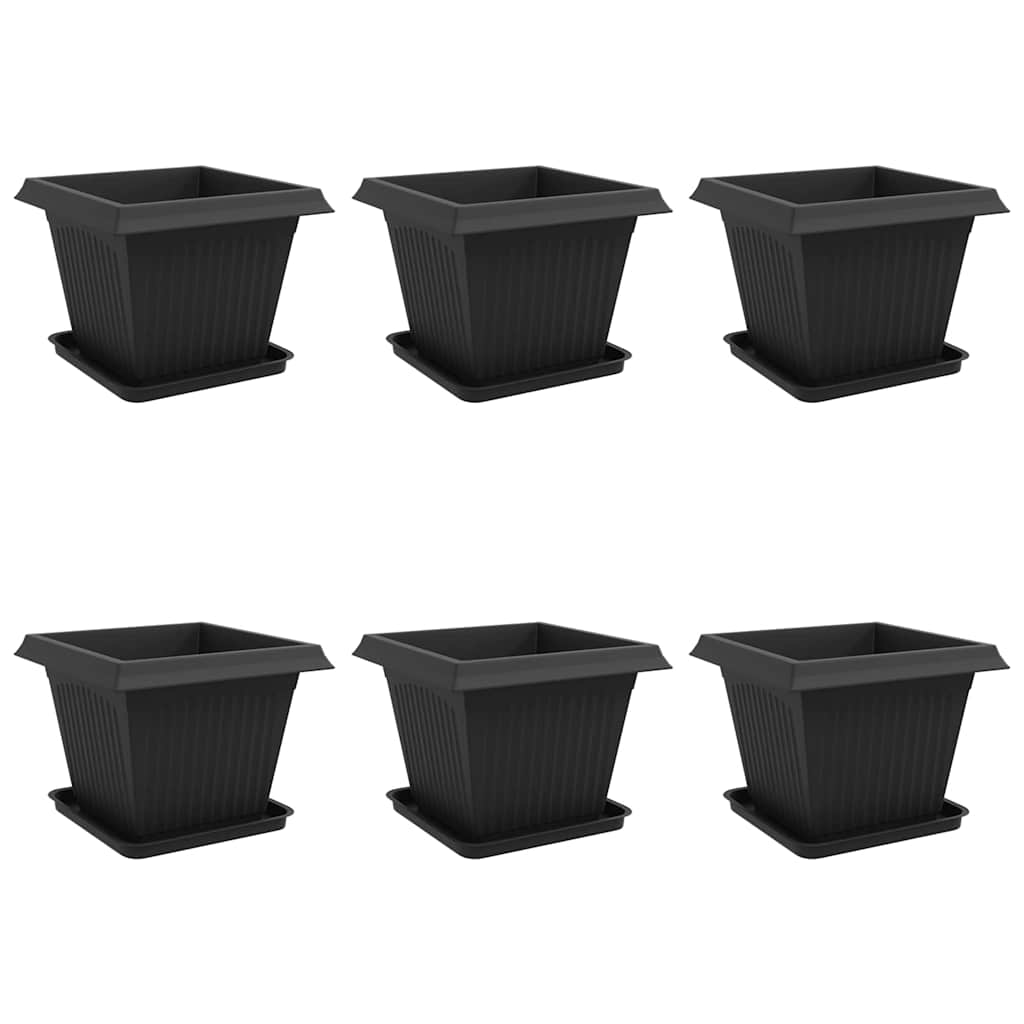 Plantepotter 6 pcs Svart 43 x 43 x 33,5 cm Plast