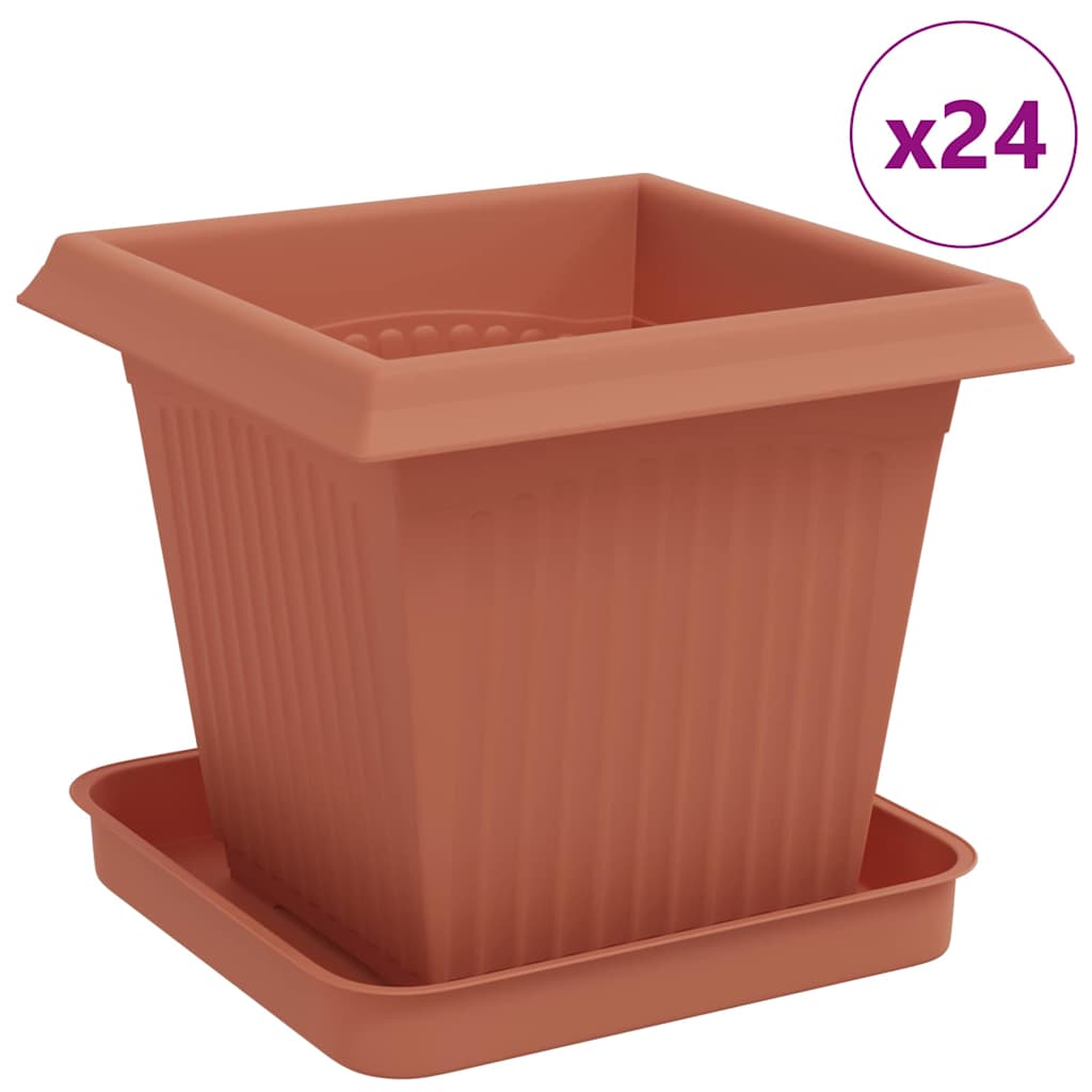 Plantepotter 24 pcs Klinker Rød 16 x 16 x 14 cm Plast