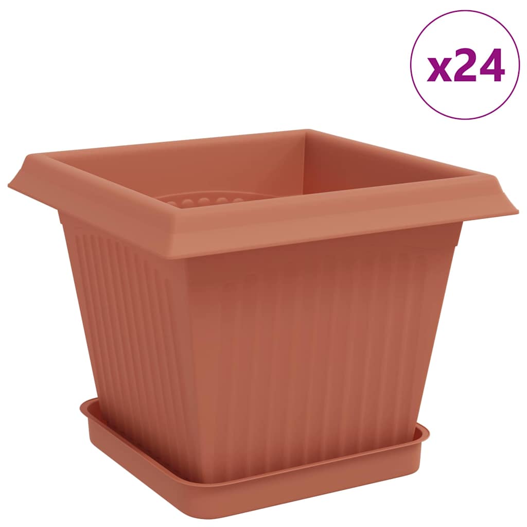 Plantepotter 24 pcs Klinker Rød 20 x 20 x 16 cm Plast