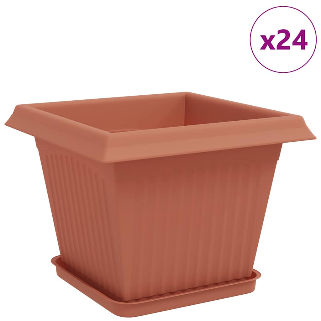Plantepotter 24 pcs Klinker Rød 28,5 x 28,5 x 22 cm Plast