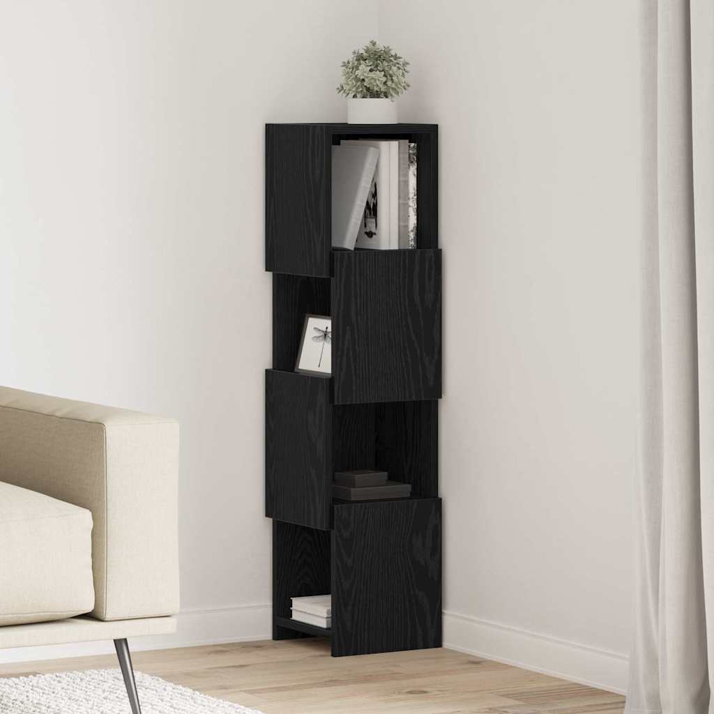 Hjørneskap Svart Eik 25,5x25x102cm Konstruert tre