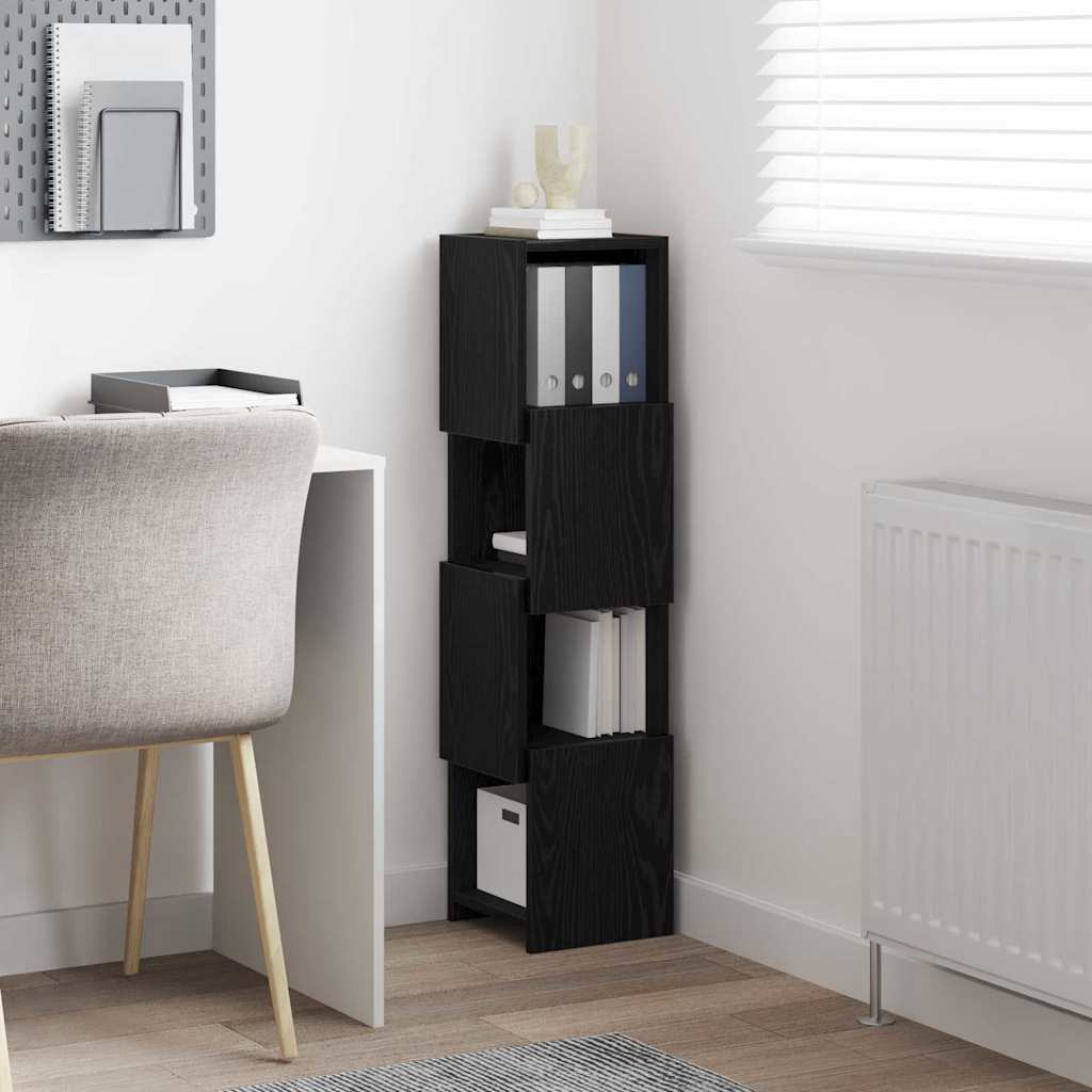 Hjørneskap Svart Eik 25,5x25x102cm Konstruert tre