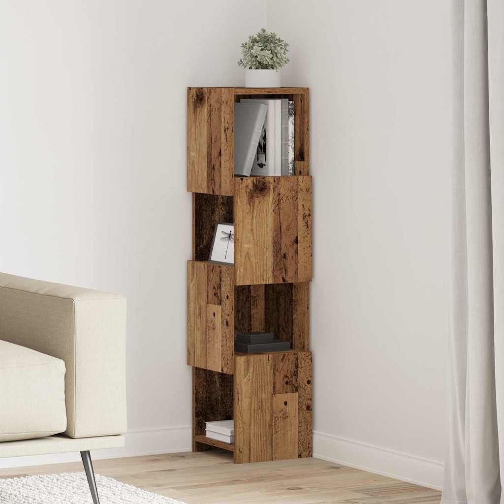 Hjørneskap Gammelt tre 25,5x25x102cm Konstruert tre