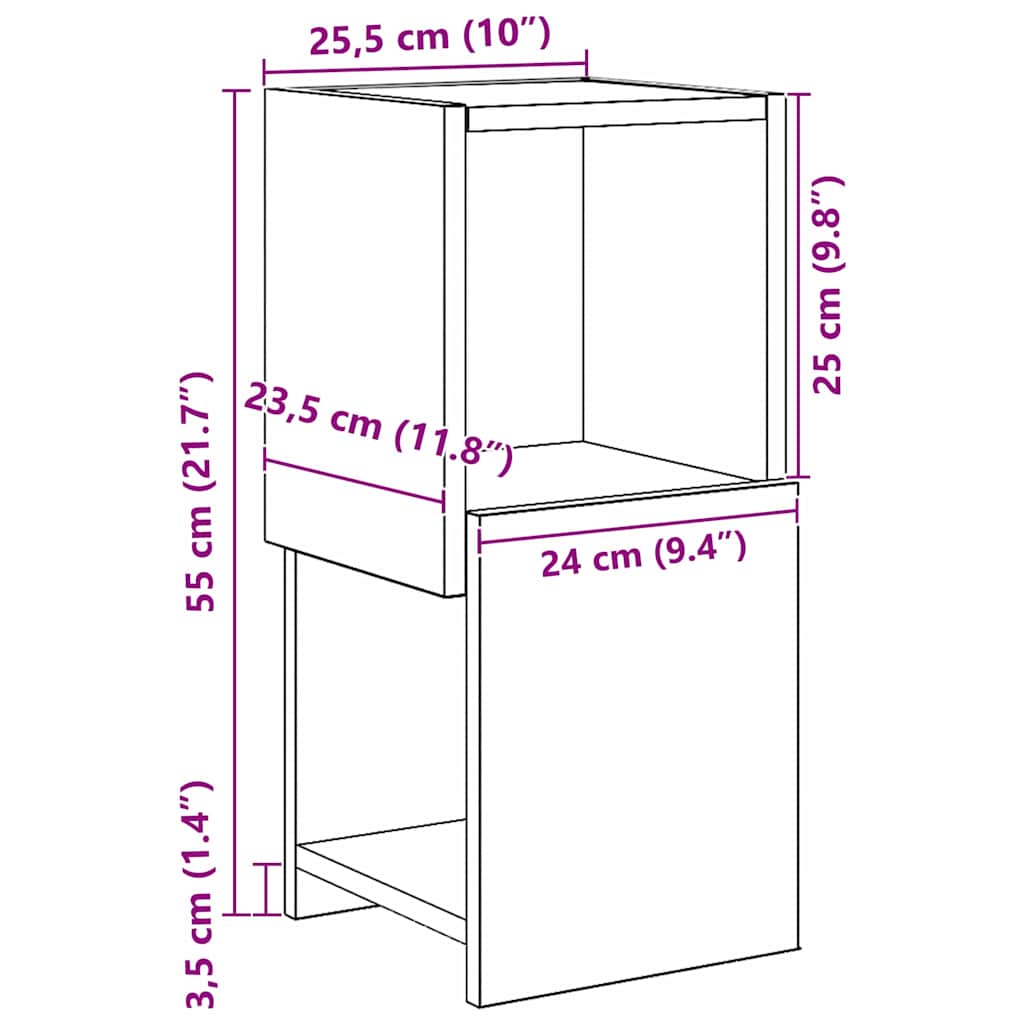 Hjørneskap Artisan Eik 25,5x25x55cm Konstruert tre