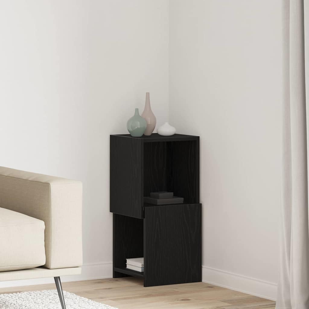 Hjørneskap 30,5x30x65cm Konstruert tre Svart Eik