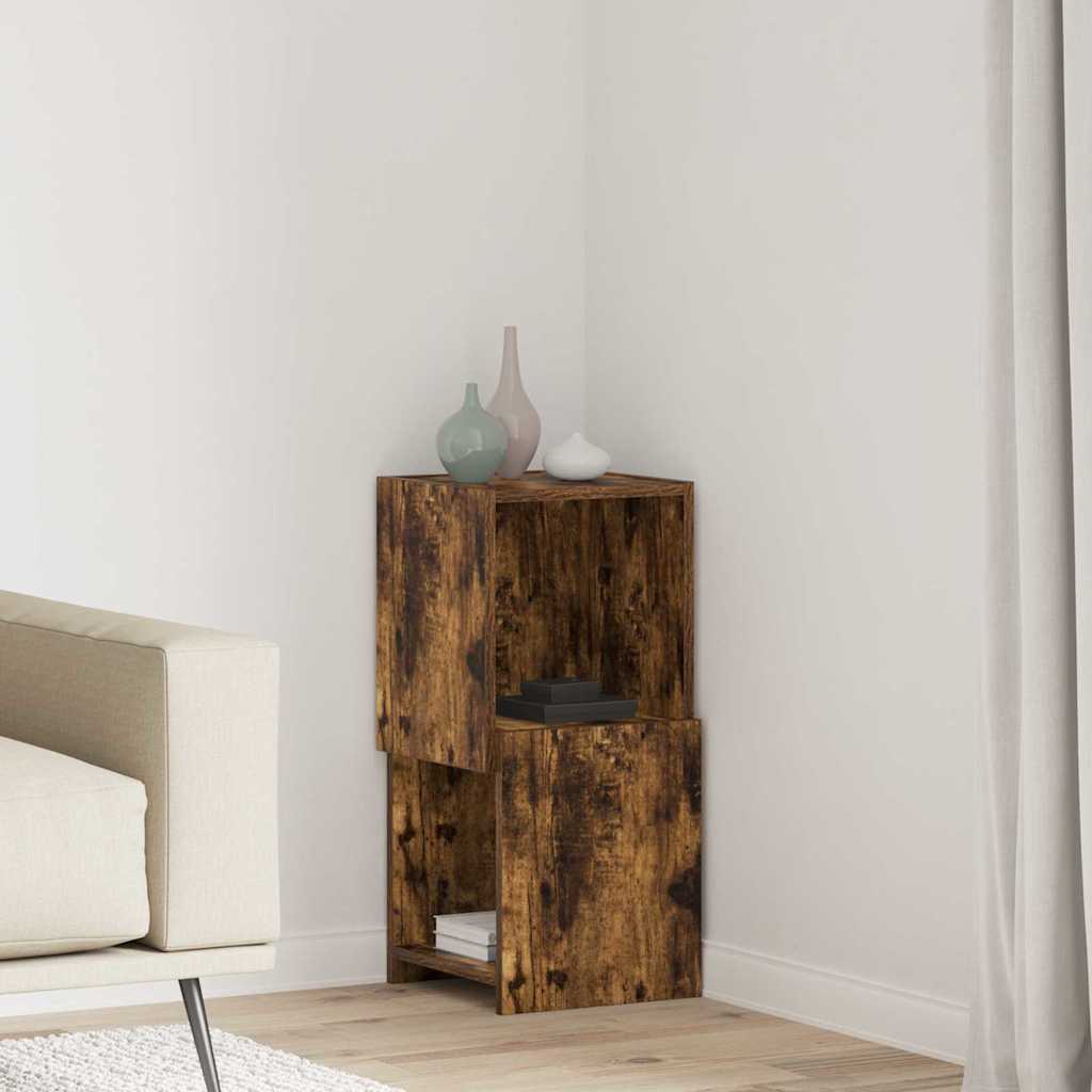 Hjørneskap 30,5x30x65cm Konstruert tre Røkt eik