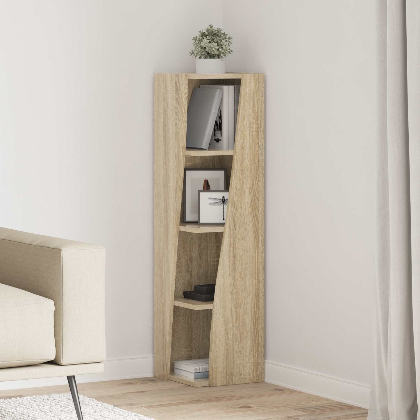 Hjørneskap Sonoma eik 27,5x27x102cm Konstruert tre