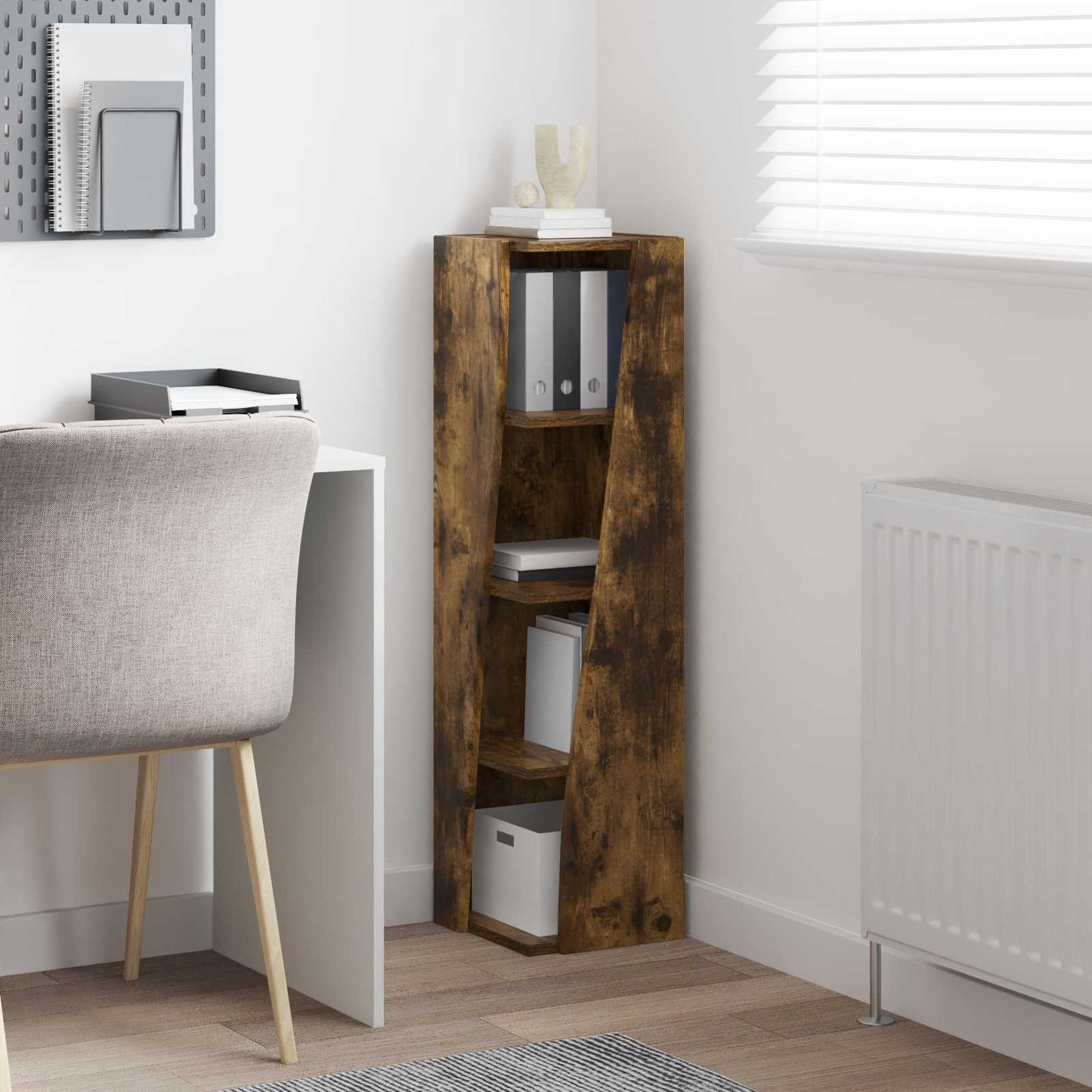Hjørneskap Røkt eik 27,5x27x102cm Konstruert tre