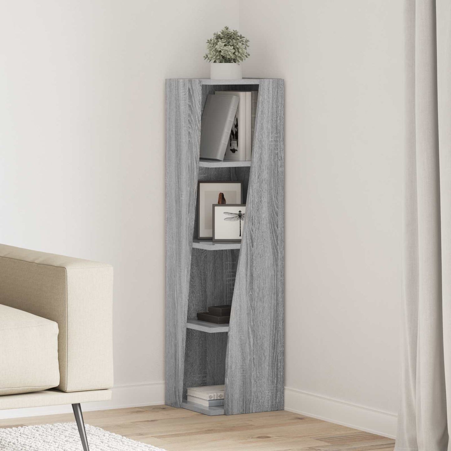 Hjørneskap Grå Sonoma 27,5x27x102cm Konstruert tre