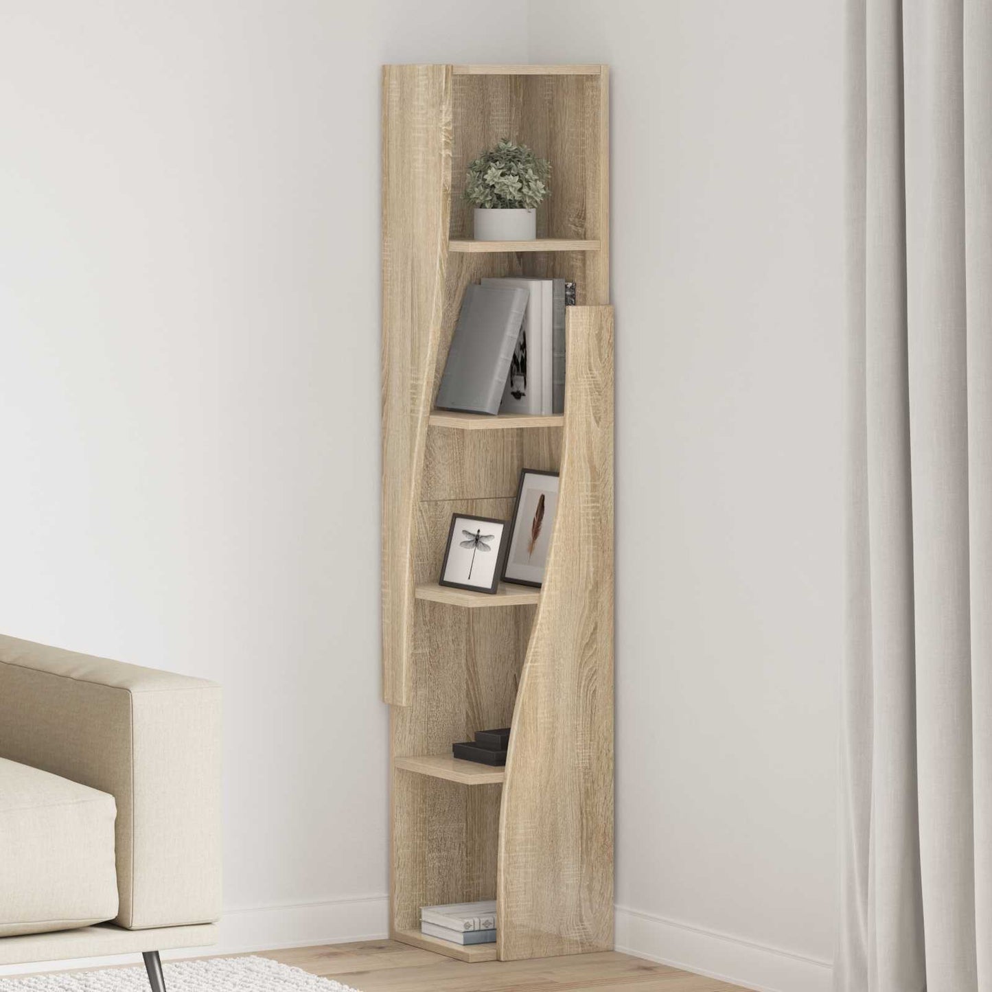 Hjørneskap 27,5x27x140cm Konstruert tre Sonoma eik