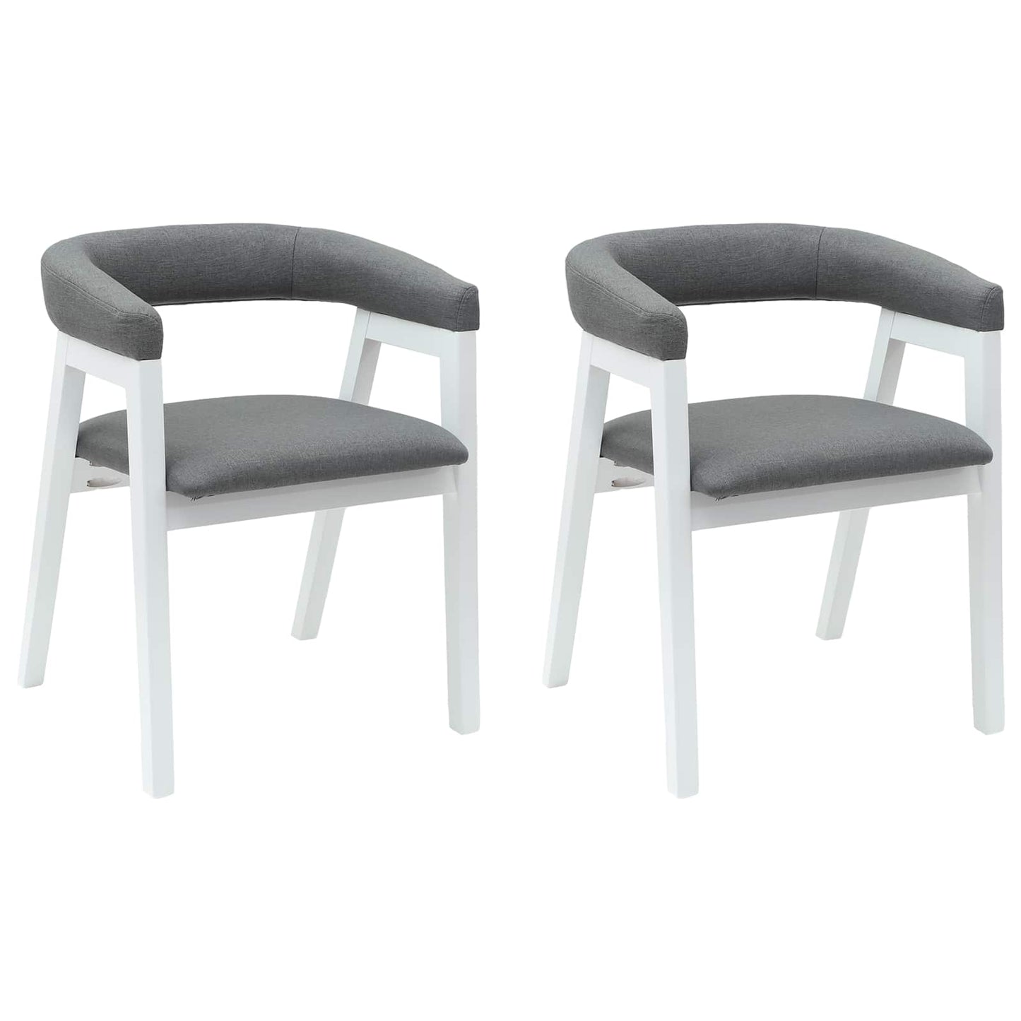 Spisestoler 2 pcs Hvit 54 x 57 x 73 cm Solid Gummitre