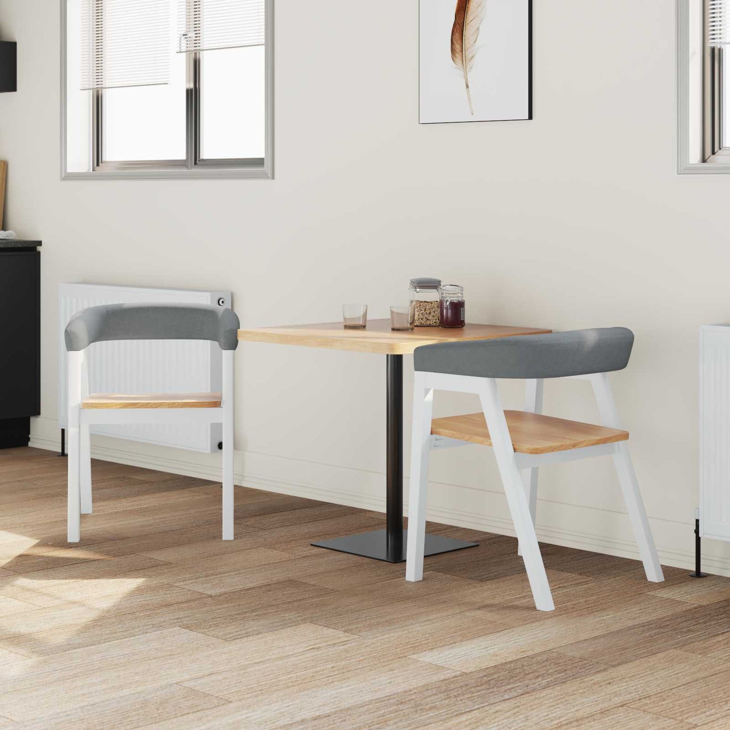 Spisestoler 2 pcs Hvit 54 x 57 x 73 cm Solid Gummitre