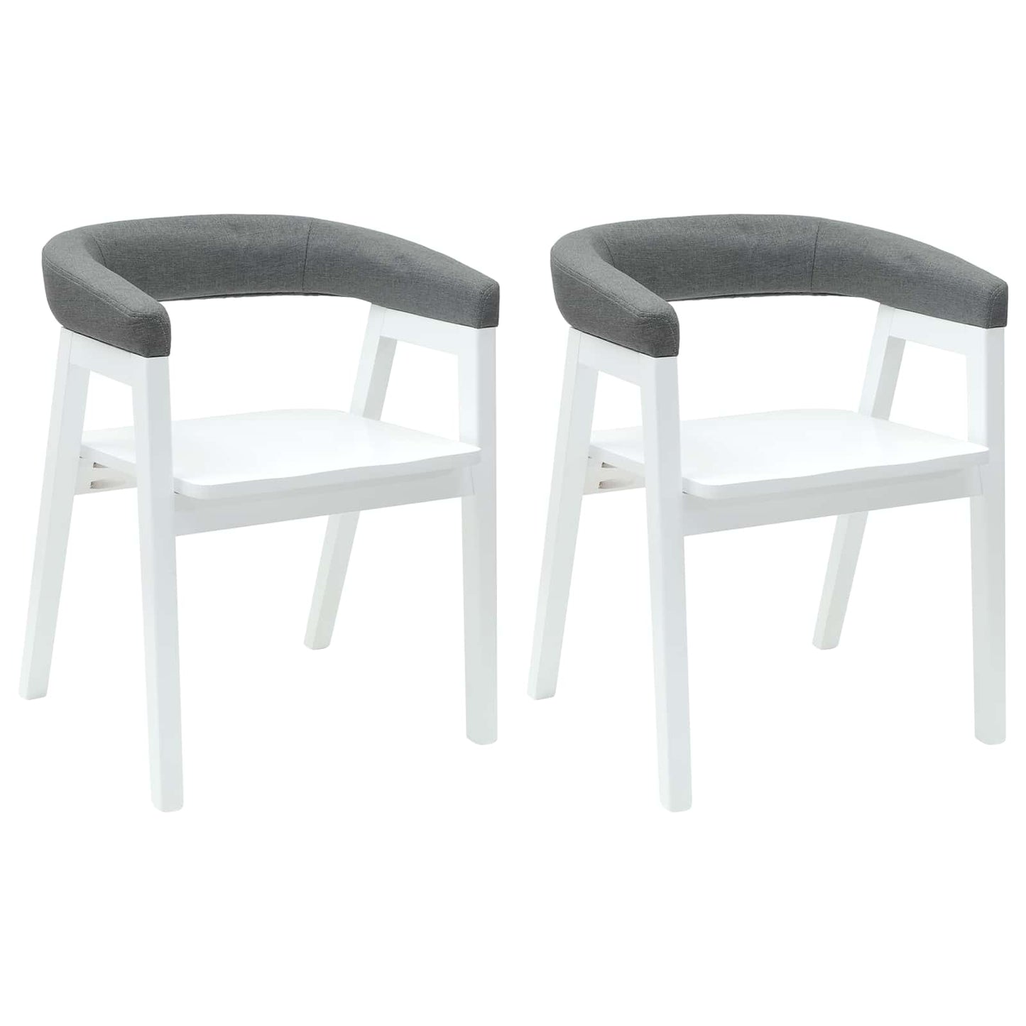 Spisestoler 2 pcs Hvit 54 x 57 x 73 cm Solid Gummitre