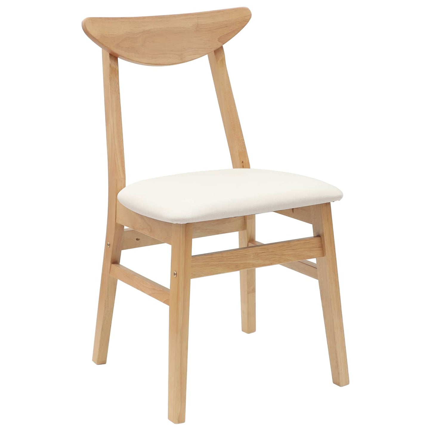 Spisestoler 2 pcs Naturlig 42 x 47.5 x 81 cm Solid Gummitre