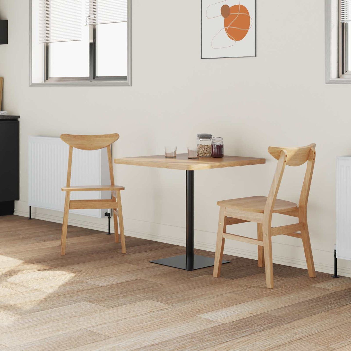 Spisestoler 2 pcs Naturlig 42 x 47.5 x 81 cm Solid Gummitre