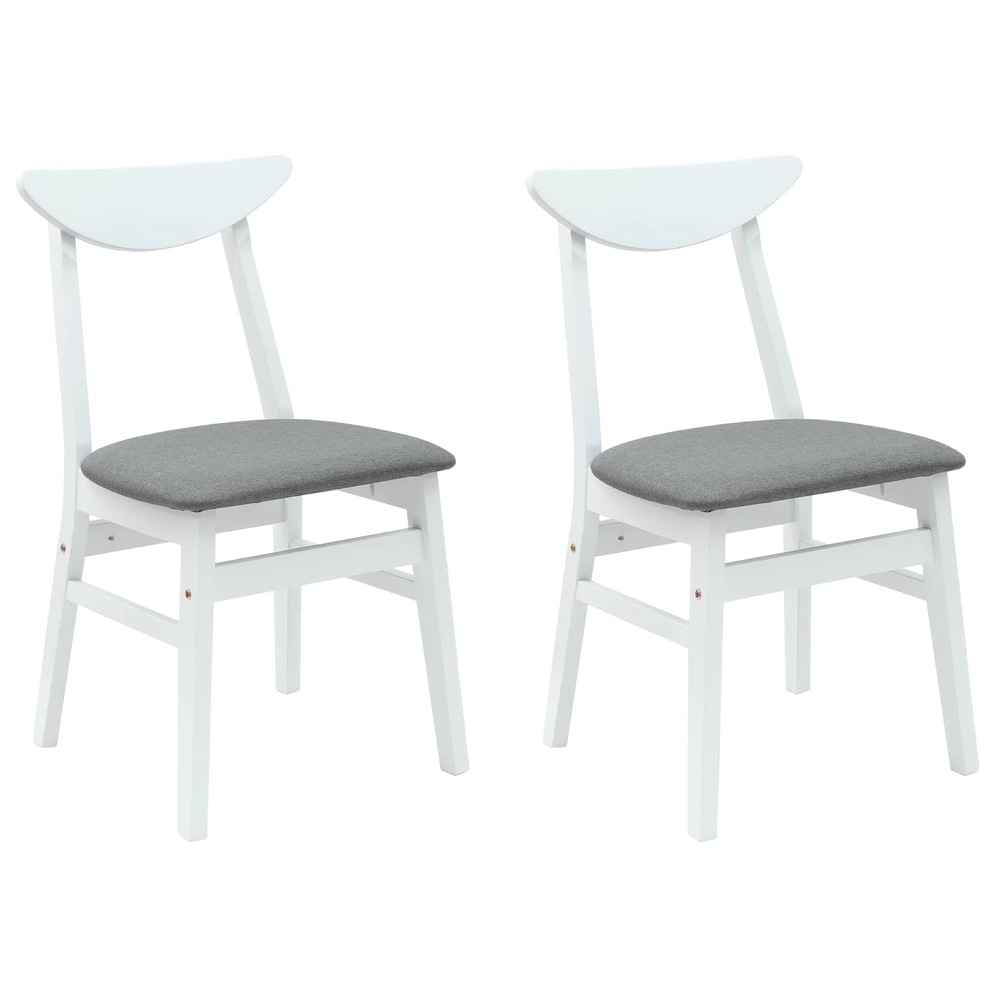 Spisestoler 2 pcs Hvit 42 x 47.5 x 81 cm Solid Gummitre