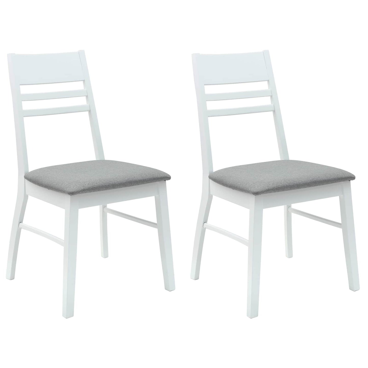 Spisestoler 2 pcs Hvit 43 x 54 x 89 cm Solid Gummitre