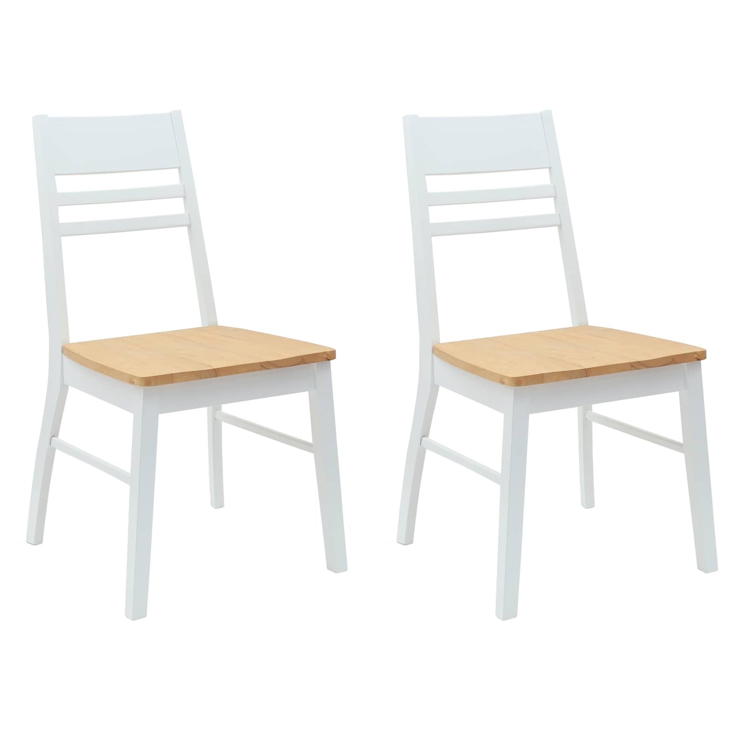 Spisestoler 2 pcs Hvit 43 x 54 x 89 cm Solid Gummitre