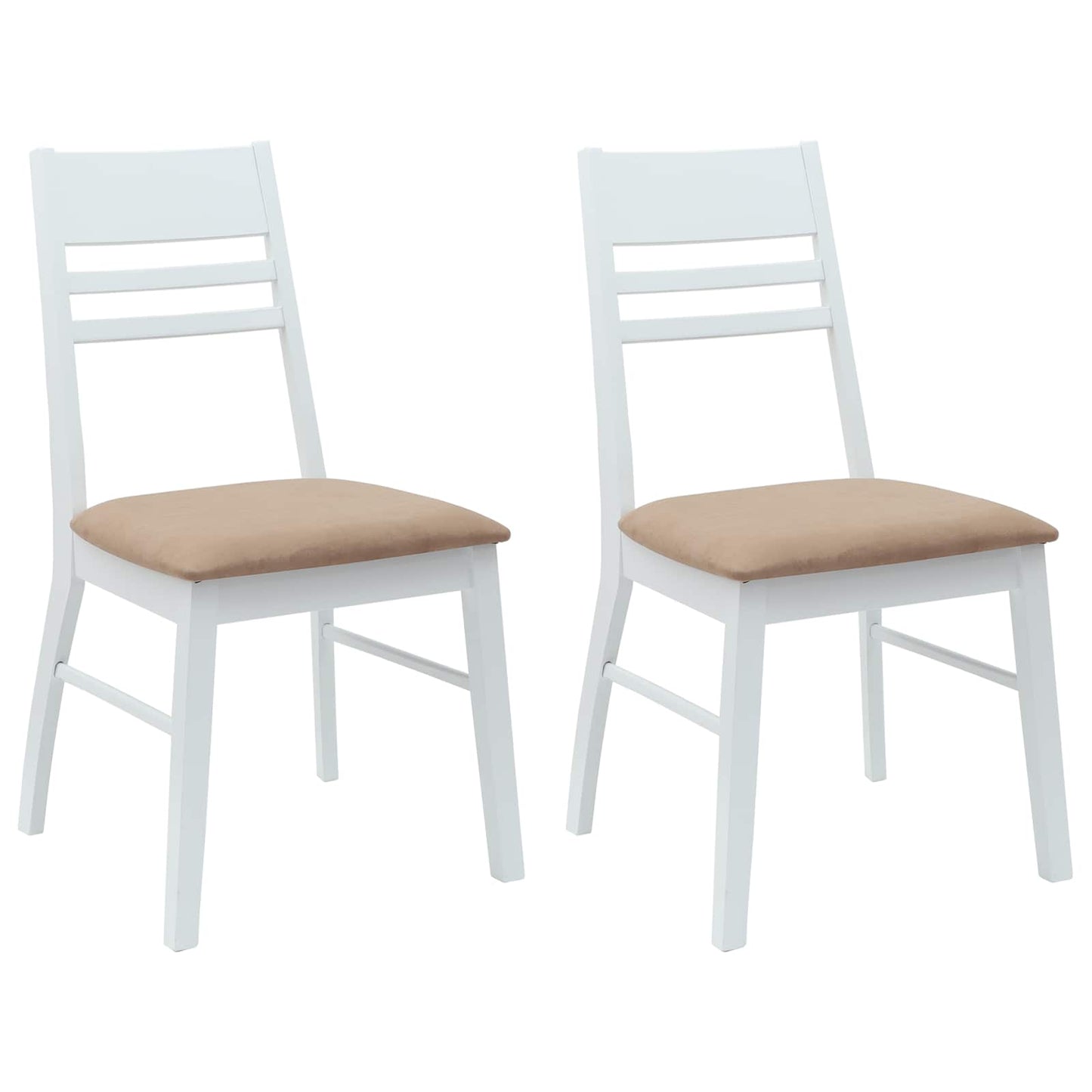 Spisestoler 2 pcs Hvit 43 x 54 x 89 cm Solid Gummitre