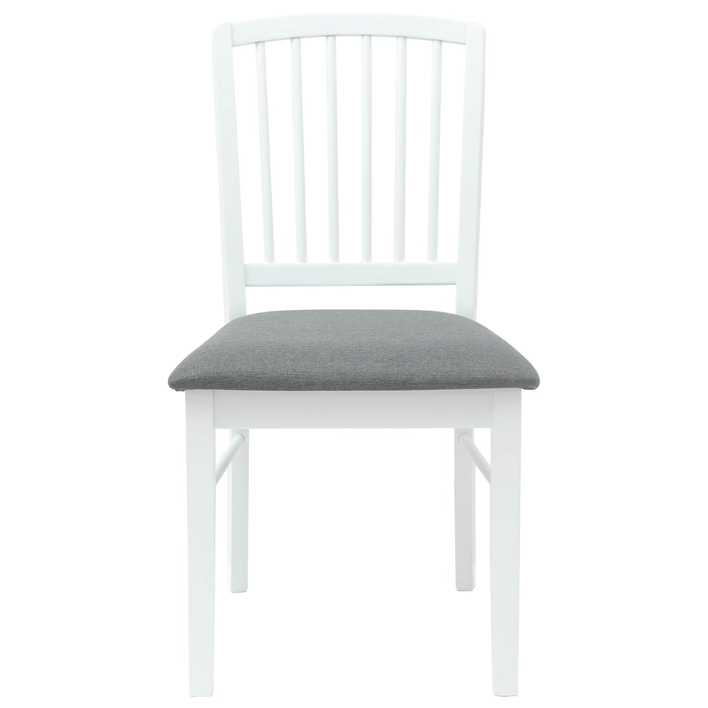 Spisestoler 2 stk. Solid Gummitre Hvit 50 x 52,5 x 91 cm
