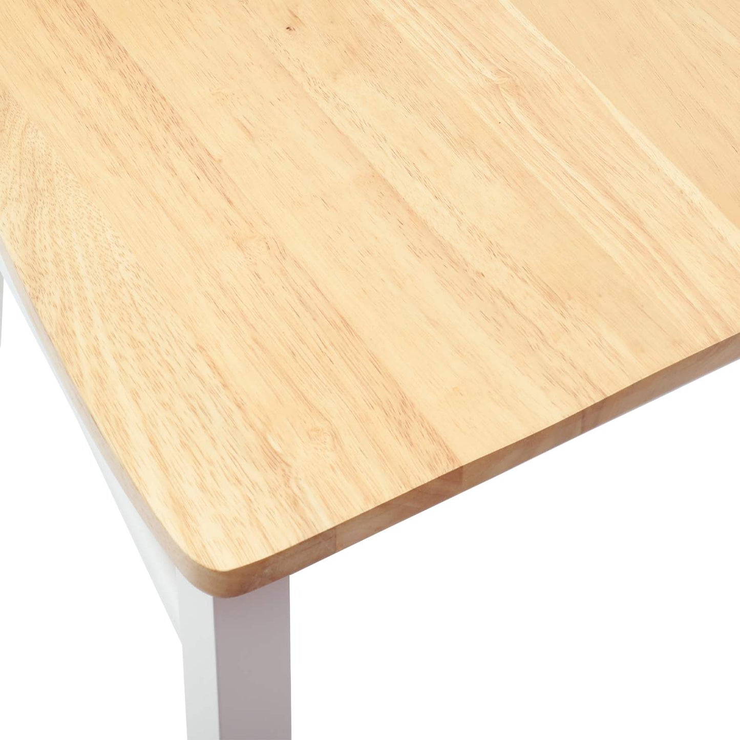 Spisestoler 2 stk. Solid Gummitre Hvit 50 x 52,5 x 91 cm