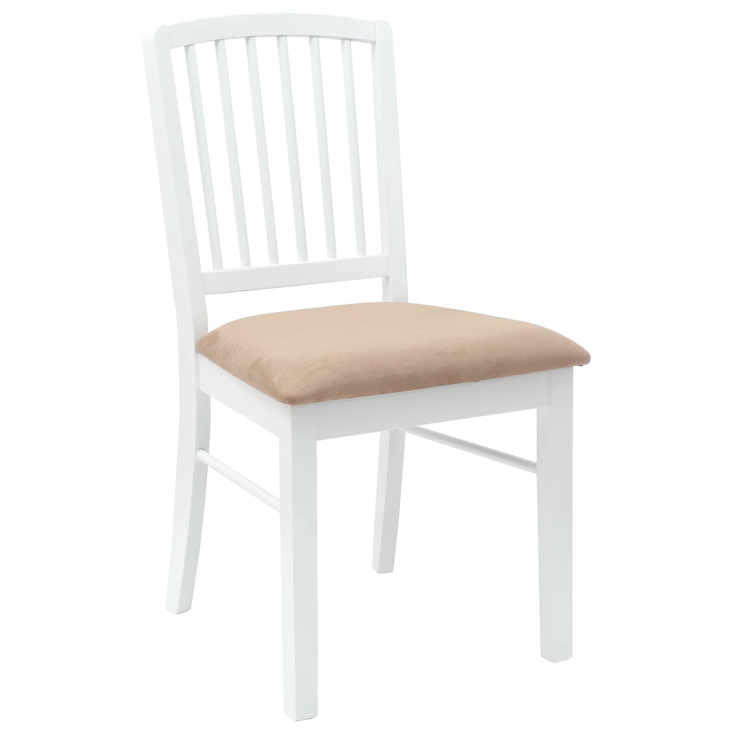 Spisestoler 2 stk. Solid Gummitre Hvit 50 x 52,5 x 91 cm