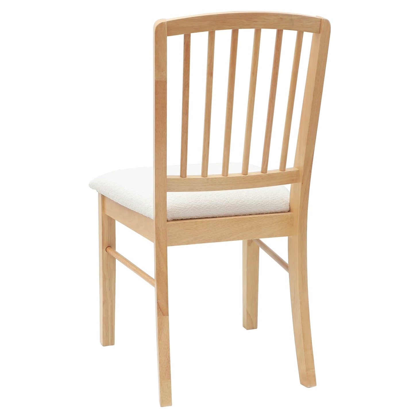 Spisestoler 2 stk. Solid Gummitre Naturlig 50 x 52,5 x 91 cm