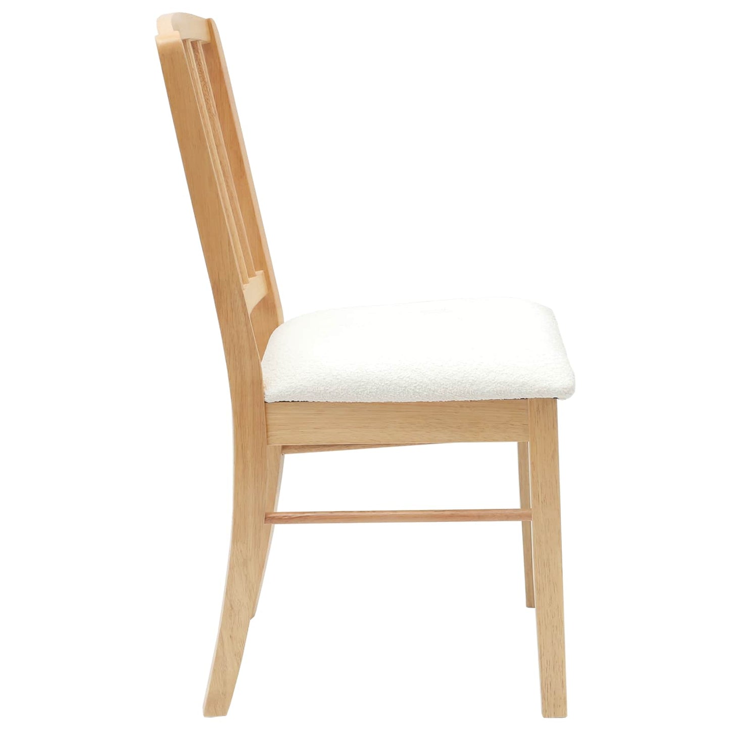 Spisestoler 2 stk. Solid Gummitre Naturlig 50 x 52,5 x 91 cm