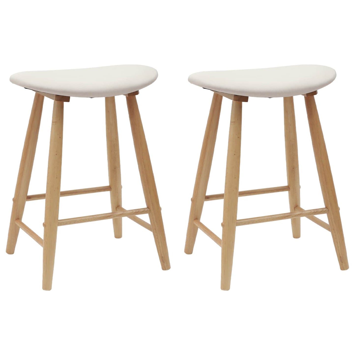 Spisestoler 2 pcs Naturlig 46 x 37 x 63 cm Solid Gummitre
