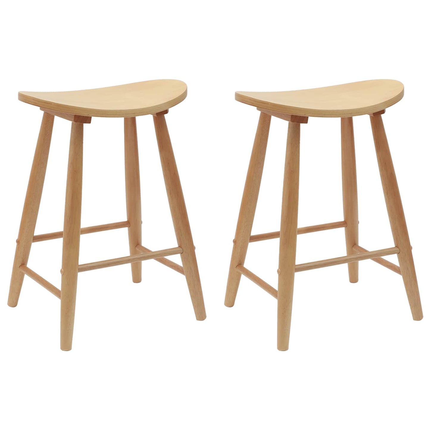 Spisestoler 2 pcs Naturlig 46 x 37 x 63 cm Solid Gummitre