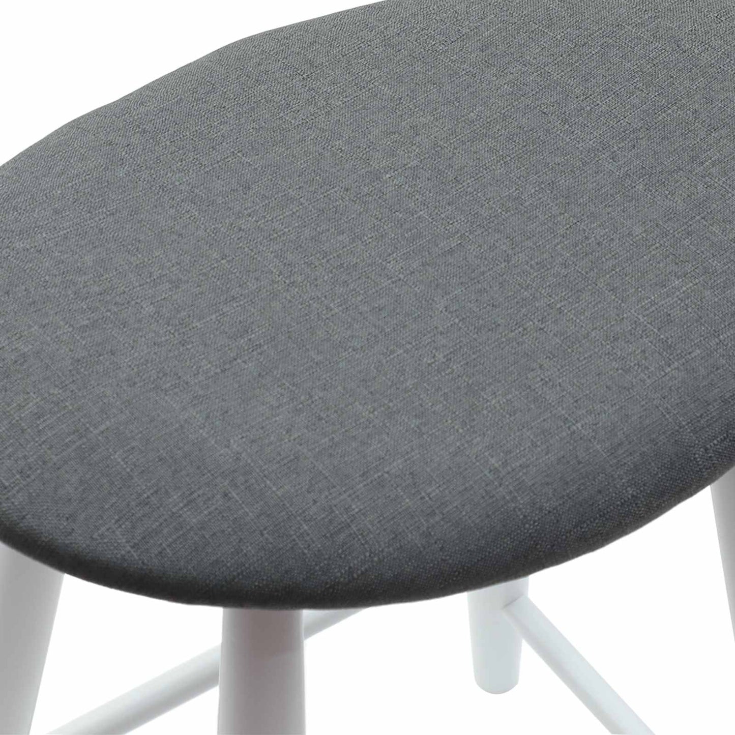 Spisestoler 2 stk. Solid Gummitre Hvit 46 x 37 x 63 cm