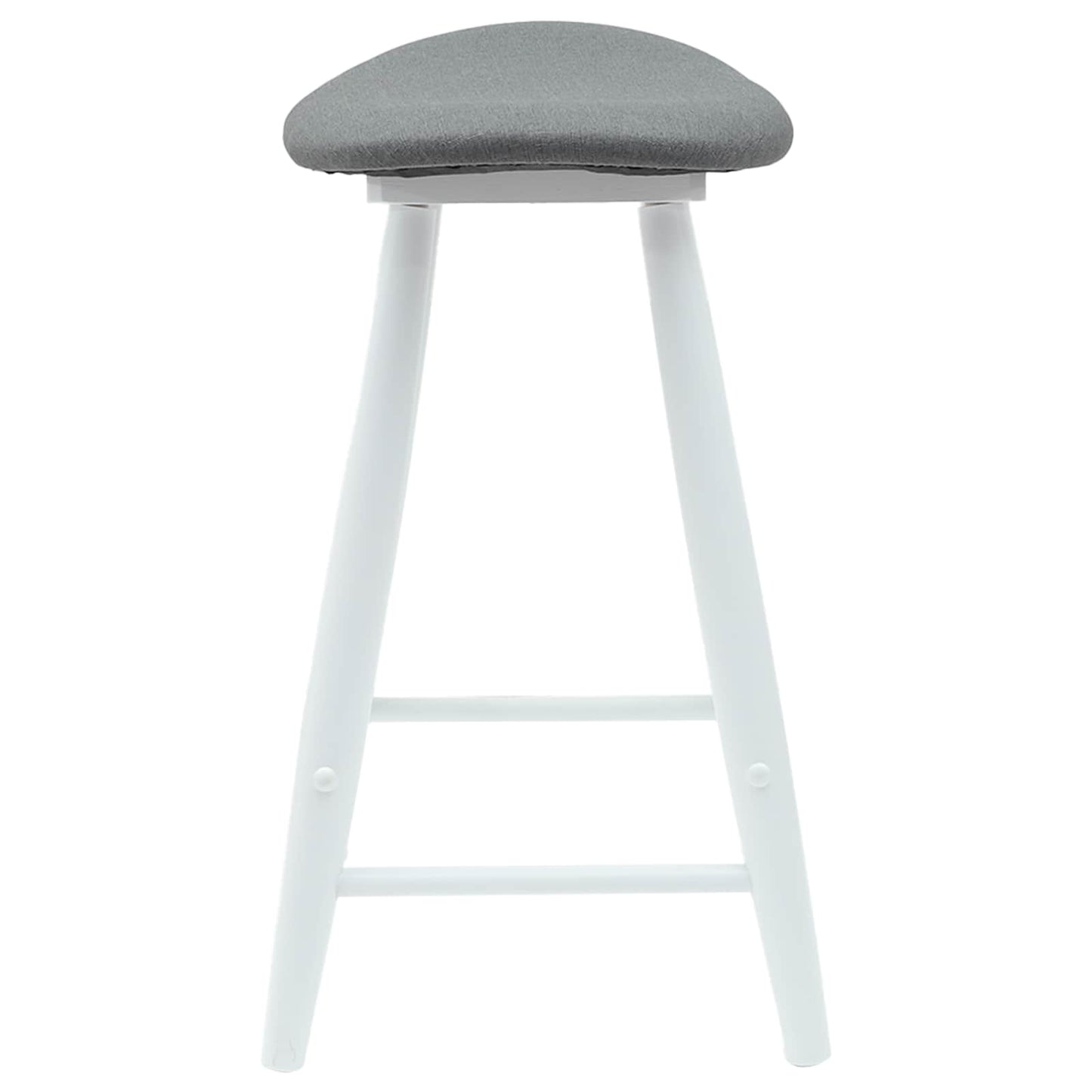 Spisestoler 2 stk. Solid Gummitre Hvit 46 x 37 x 63 cm