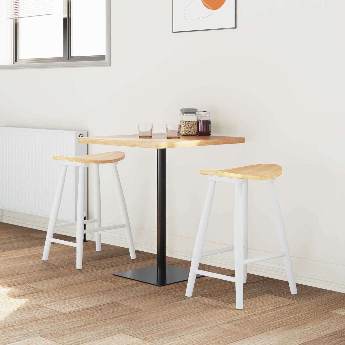 Spisestoler 2 pcs Hvit 46 x 37 x 63 cm Solid Gummitre vidaXL