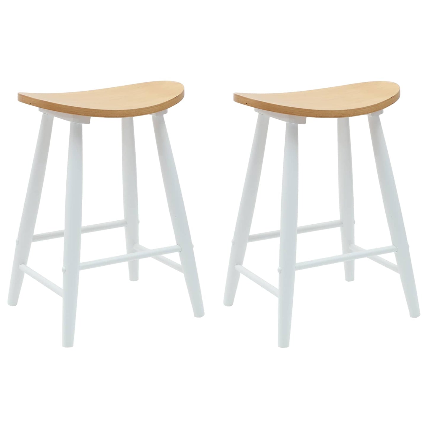 Spisestoler 2 pcs Hvit 46 x 37 x 63 cm Solid Gummitre vidaXL