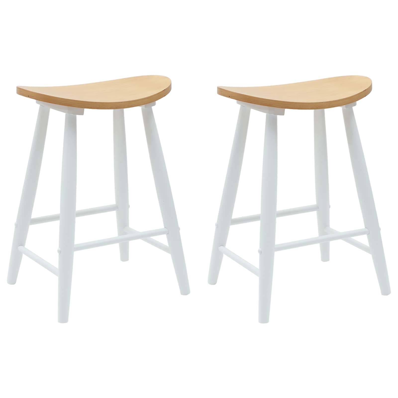 Spisestoler 2 pcs Hvit 46 x 37 x 63 cm Solid Gummitre vidaXL
