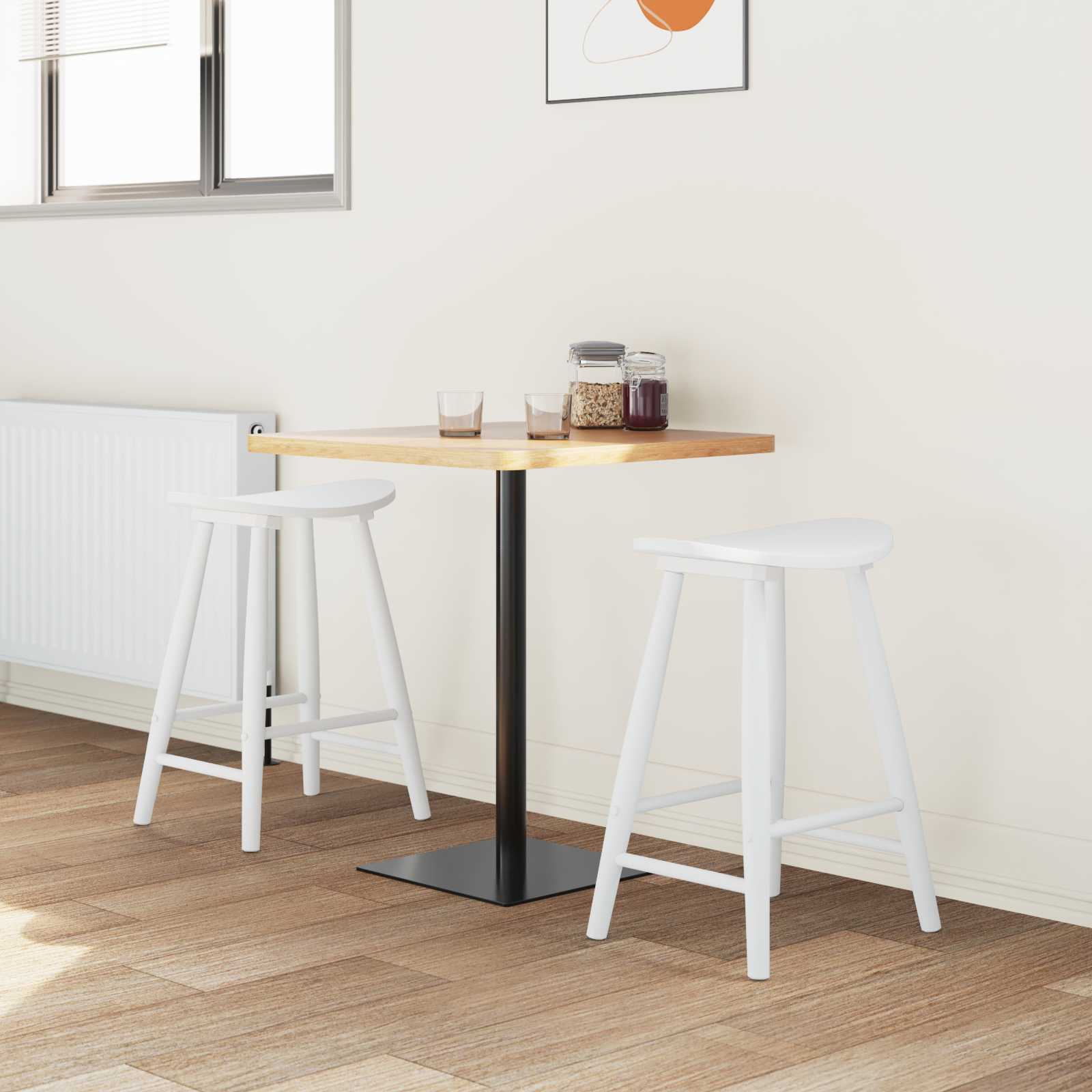 Spisestoler 2 pcs Hvit 46 x 37 x 63 cm Solid Gummitre vidaXL