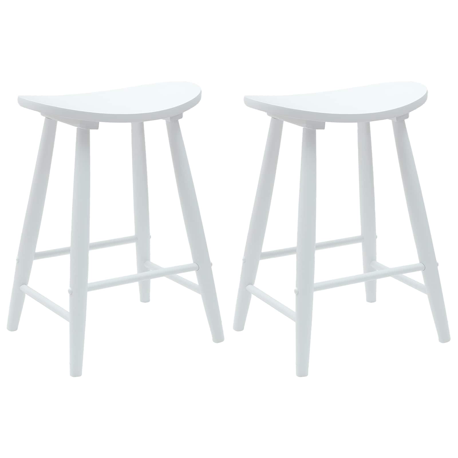 Spisestoler 2 pcs Hvit 46 x 37 x 63 cm Solid Gummitre vidaXL