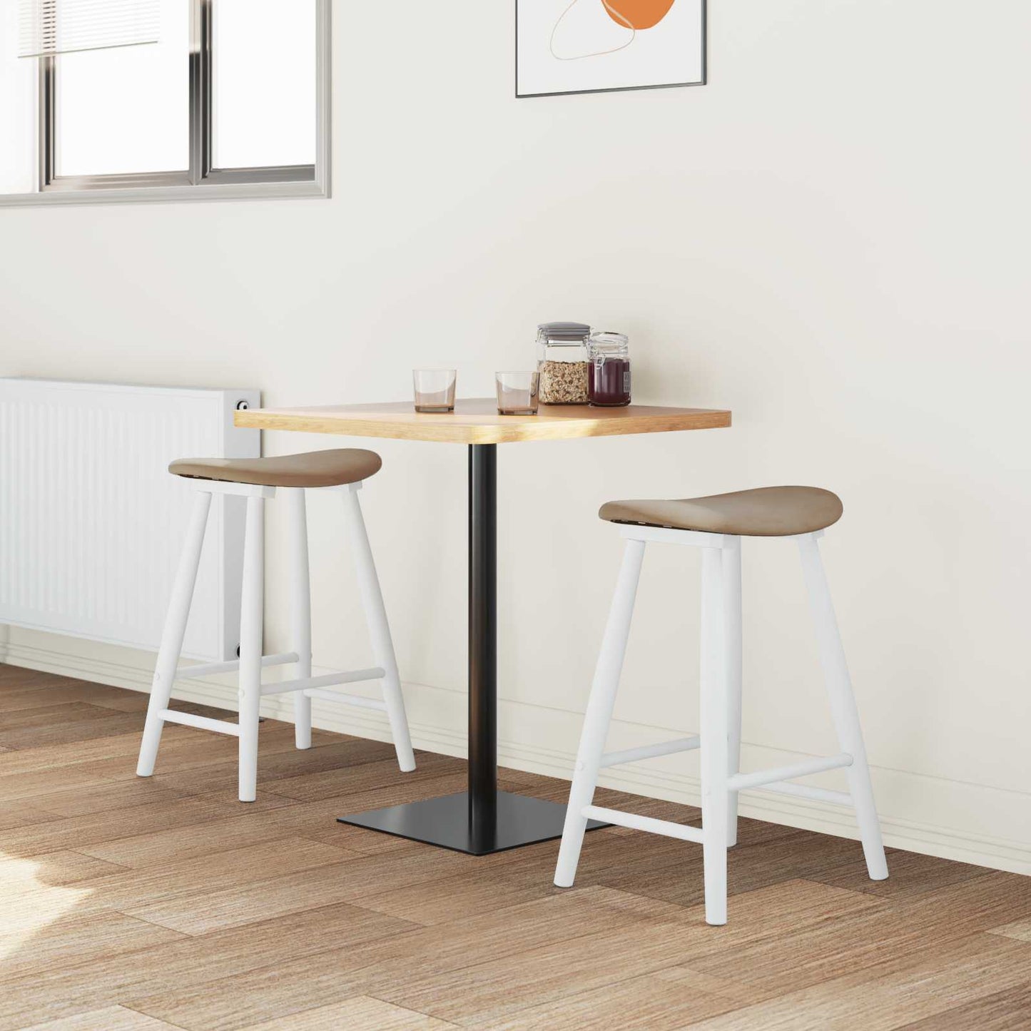 Spisestoler 2 pcs Hvit 46 x 37 x 63 cm Solid Gummitre vidaXL