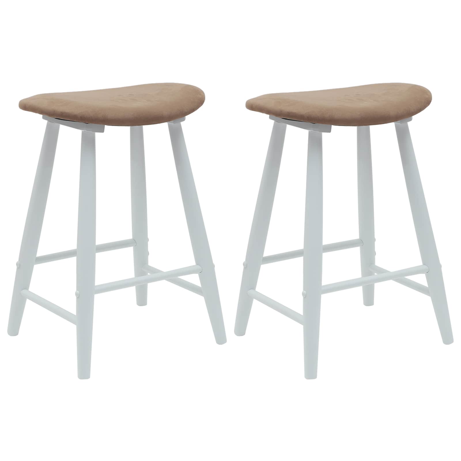 Spisestoler 2 pcs Hvit 46 x 37 x 63 cm Solid Gummitre vidaXL