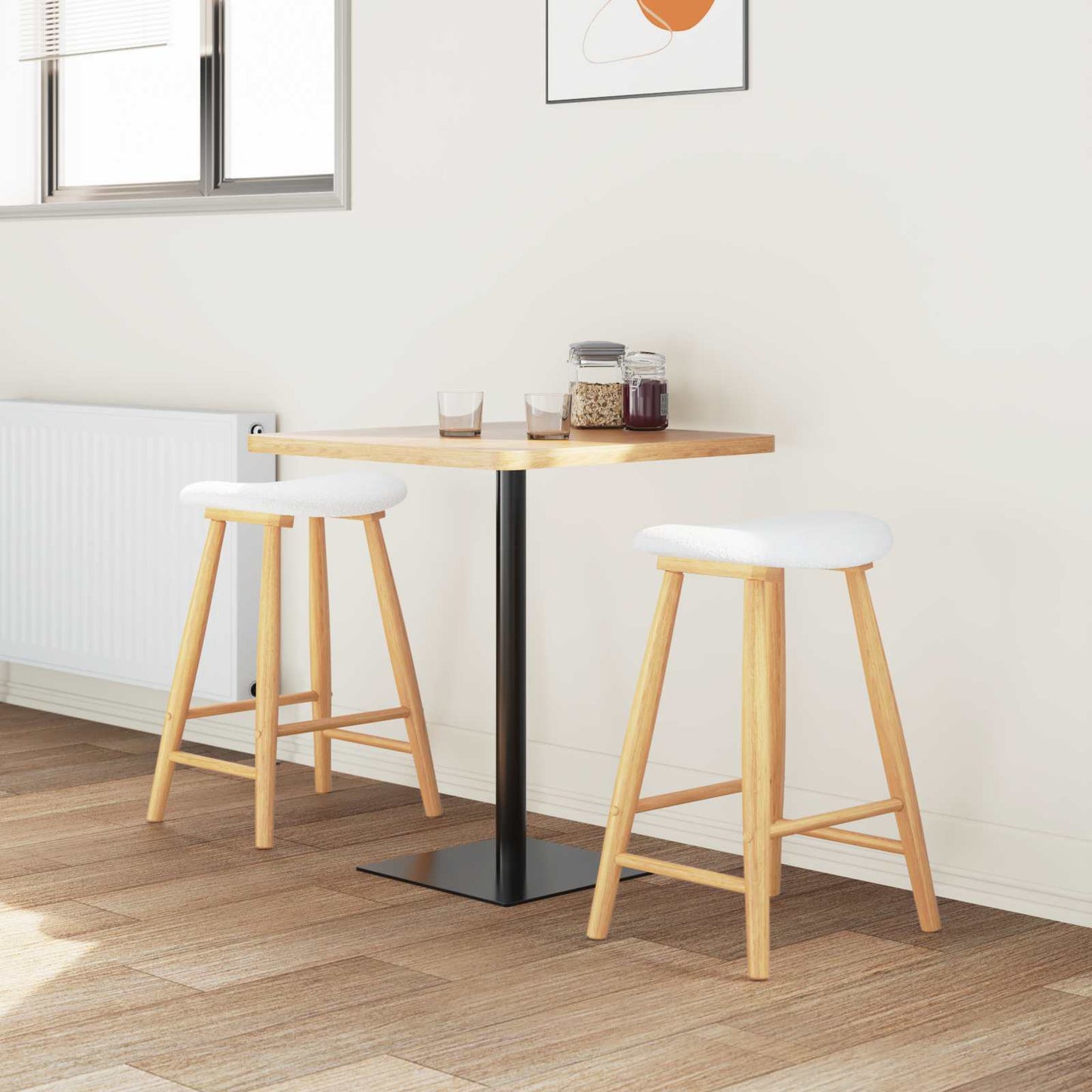 Spisestoler 2 pcs Naturlig 46 x 37 x 63 cm Solid Gummitre vidaXL