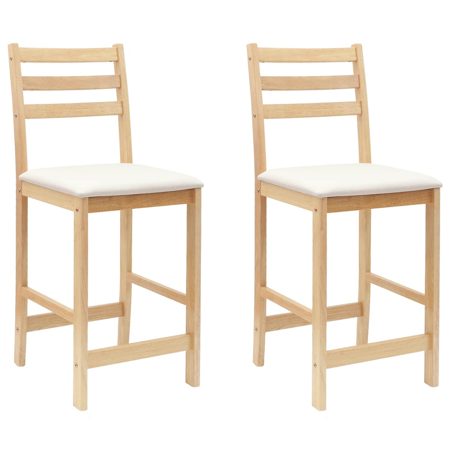 Spisestoler 2 pcs Naturlig 40 x 47,5 x 99,5 cm Solid Gummitre vidaXL